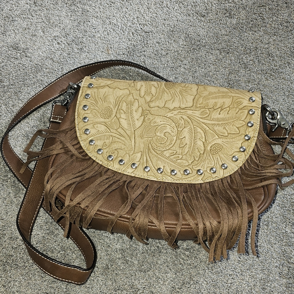 Blazin Roxx Tooled Fringe Purse